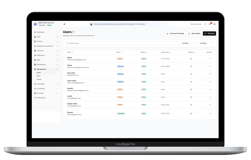 Client and User Management